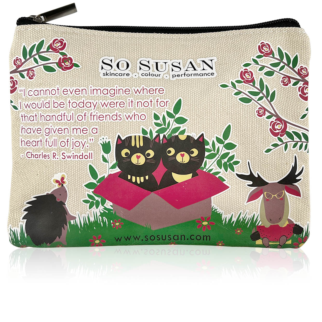 Eco-Chic Canvas Makeup Bag - I Love Unexpected Courage – So Susan Cosmetics